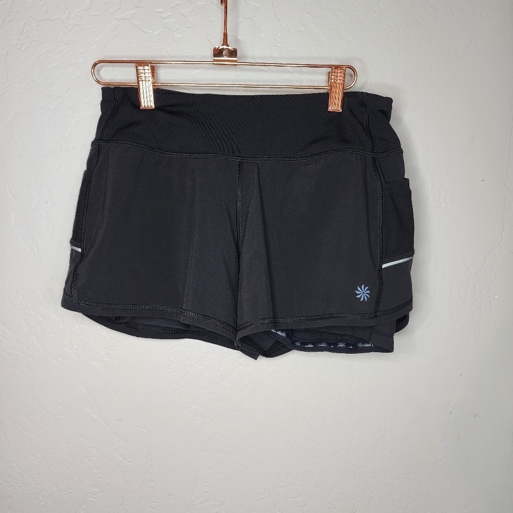 Athleta‎ Ready Set Go 2 in 1 Black Shorts Size XS